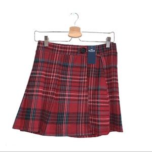 Hollister Red Plaid High Rise Skirt Size Medium